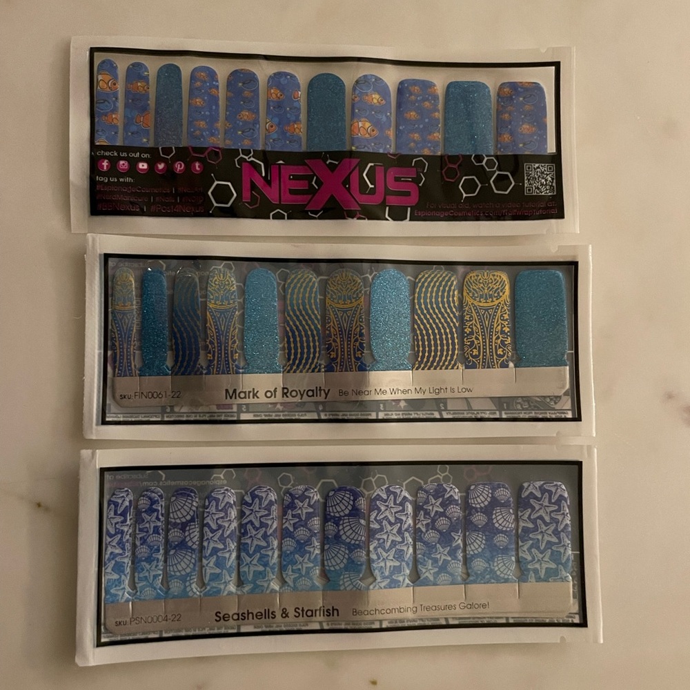 Espionage Cosmetics Nail Wraps - Three sets